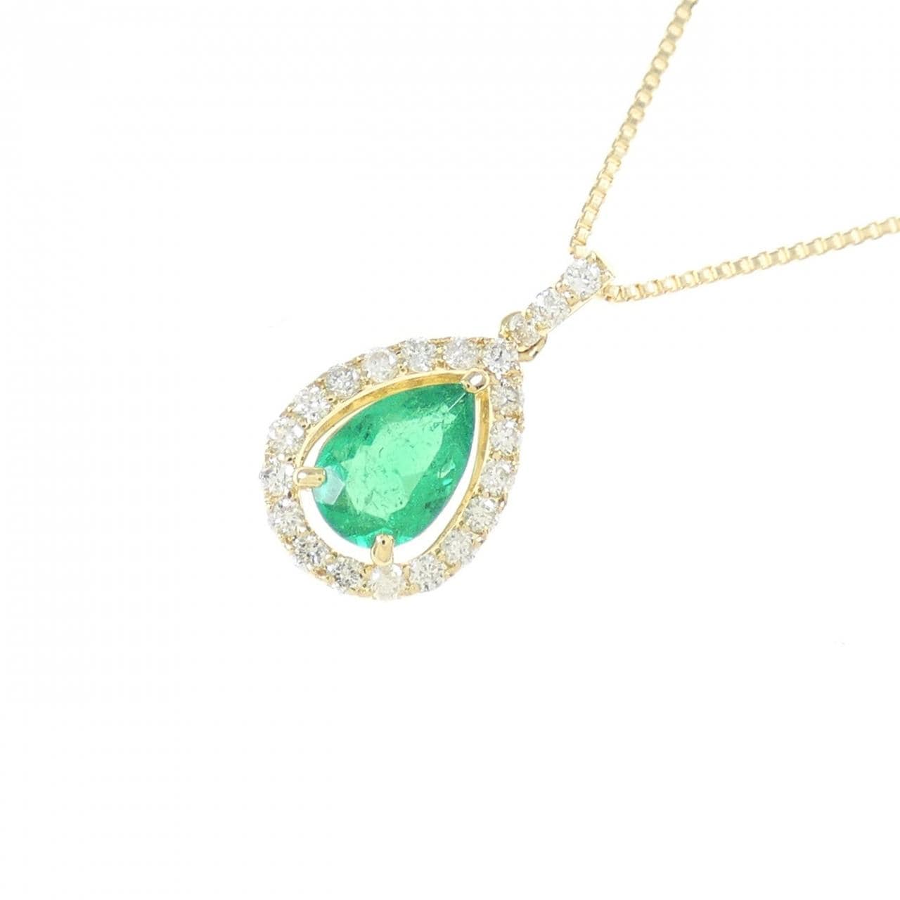 [BRAND NEW] K18YG Emerald Necklace 0.27CT