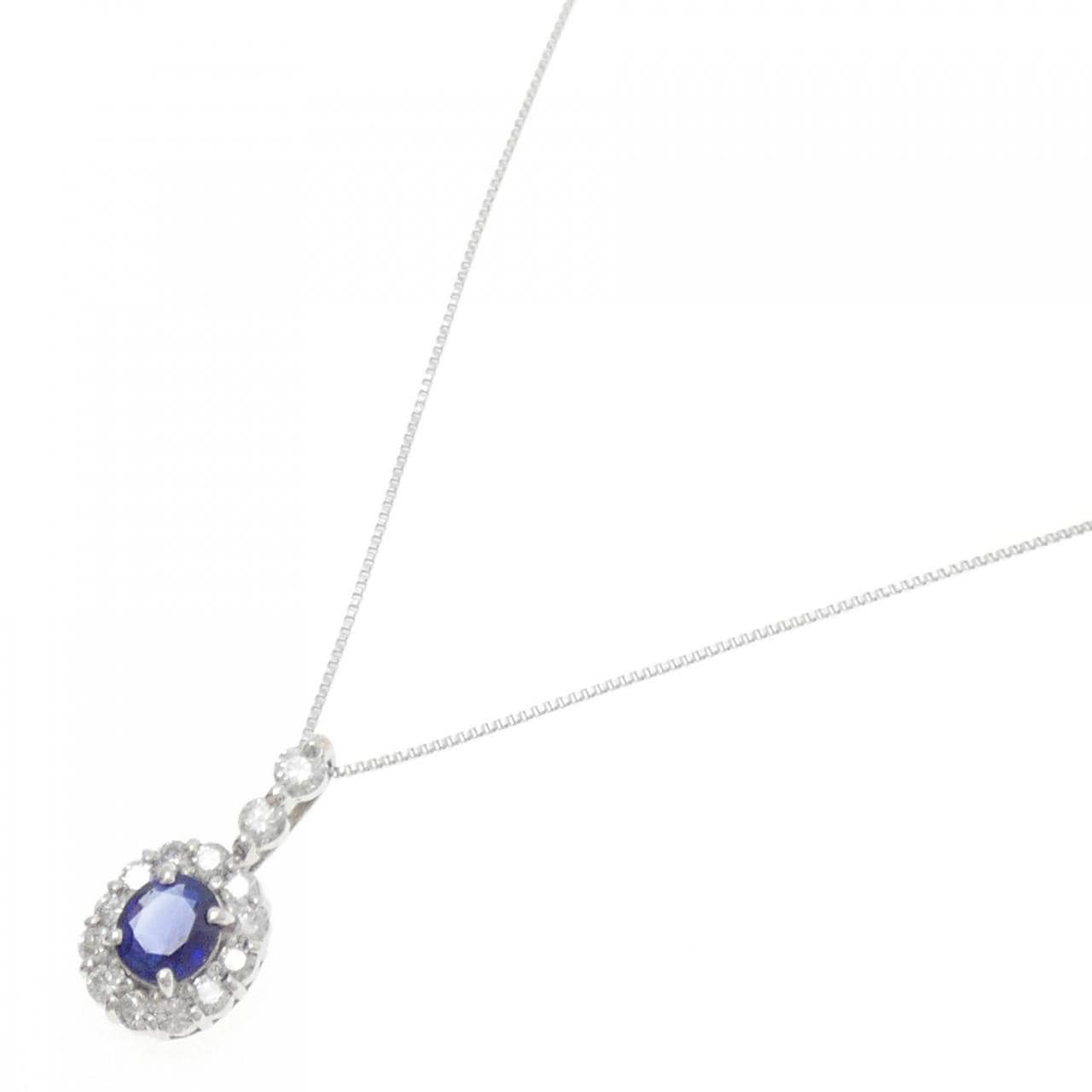 K18WG サファイヤ ネックレス 0.59CT