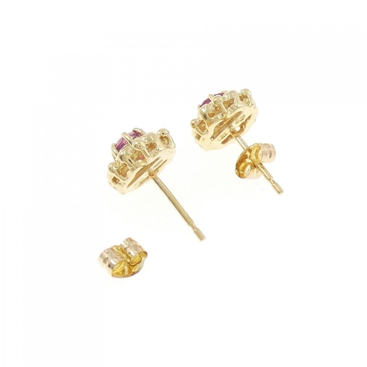 K18YG ルビー ピアス