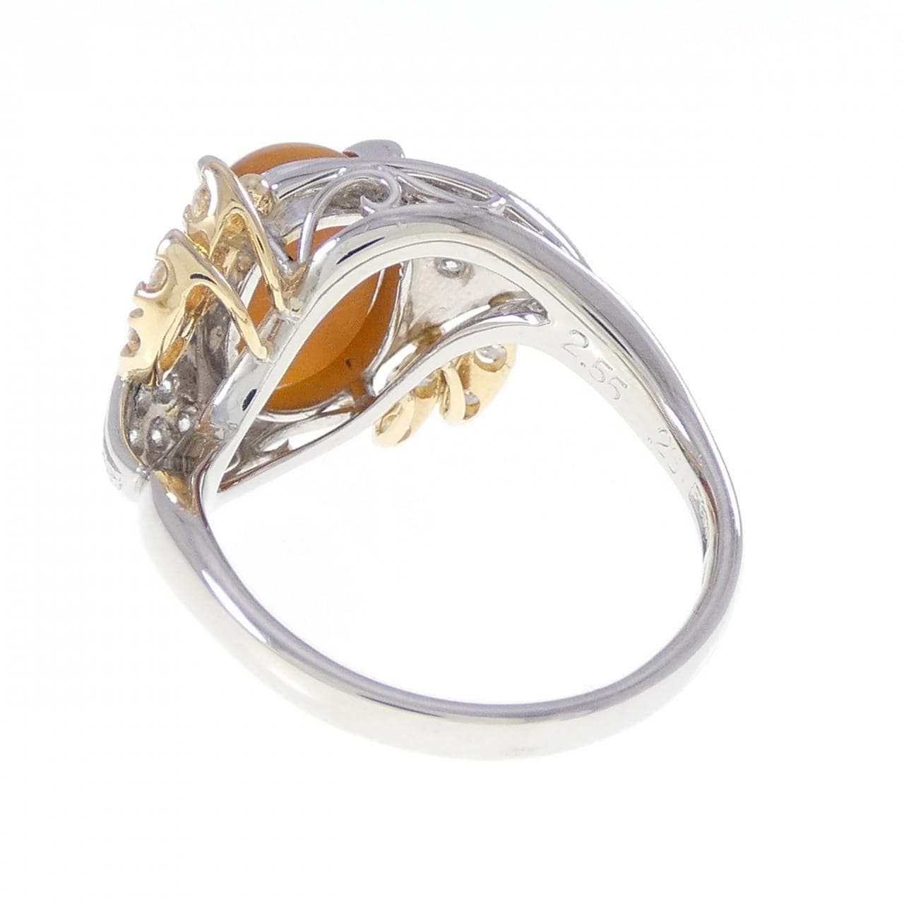 K18YG/PT900 オパールキャッツアイ リング 2.55CT