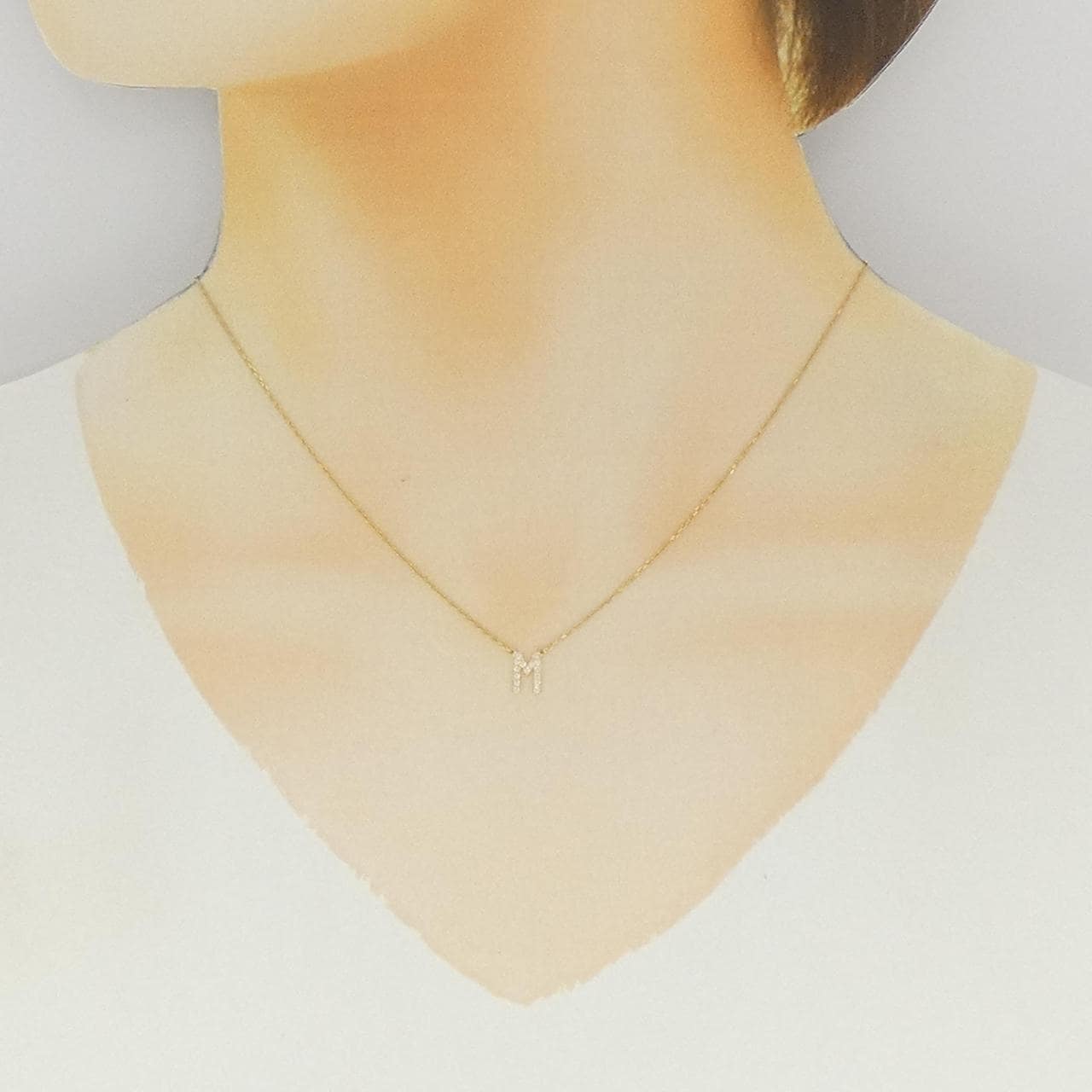 アーカー イニシャル ネックレス 0.06CT