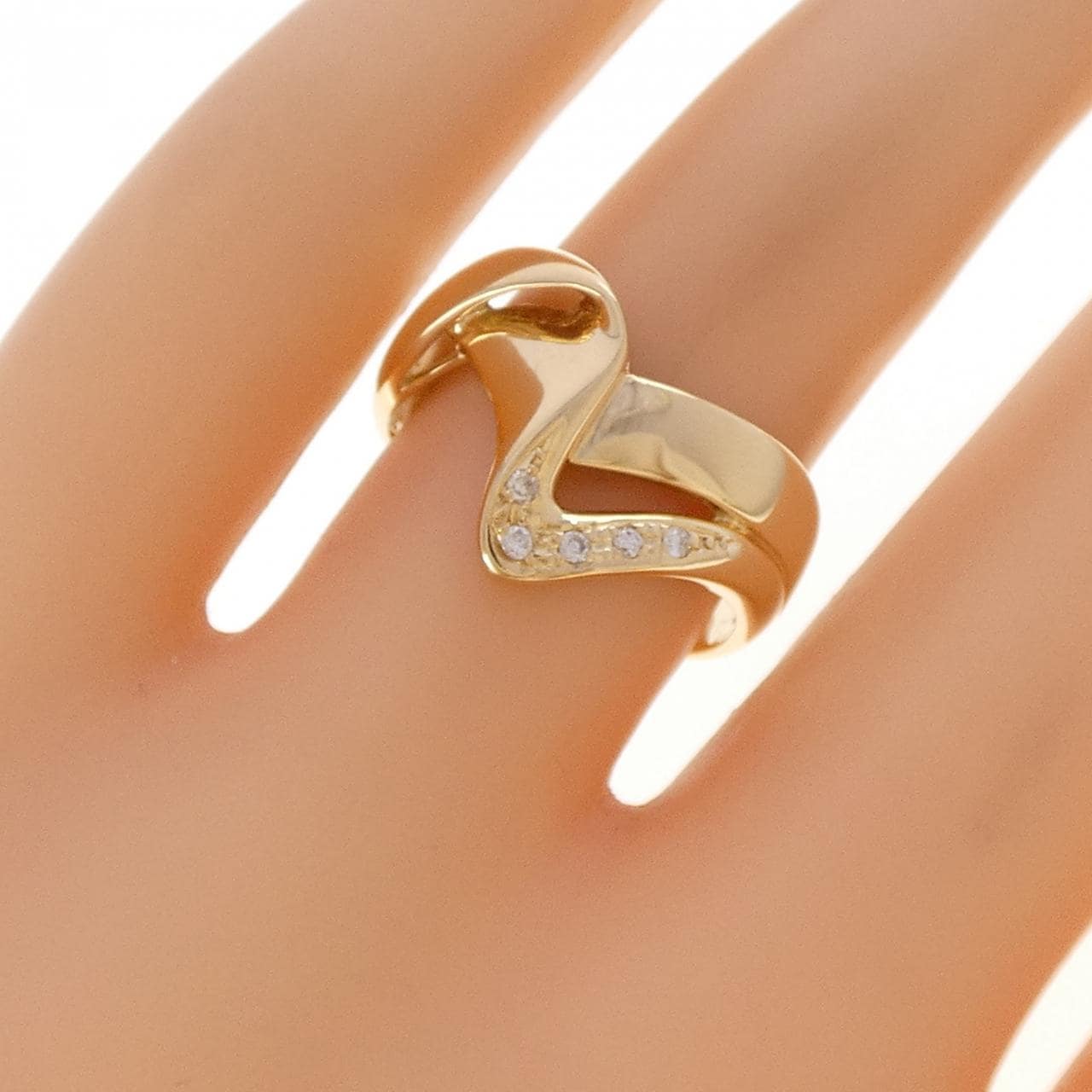 K18YG ダイヤモンド リング 0.04CT