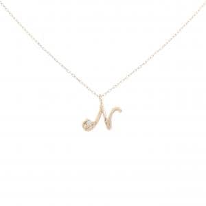 K10PG イニシャルN ダイヤモンド ネックレス 0.01CT