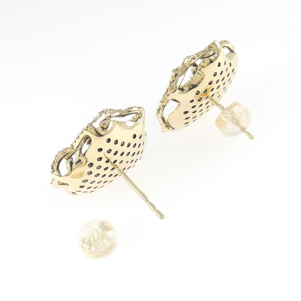 K18YG/K18BG ローズ ダイヤモンド ピアス 2.00CT