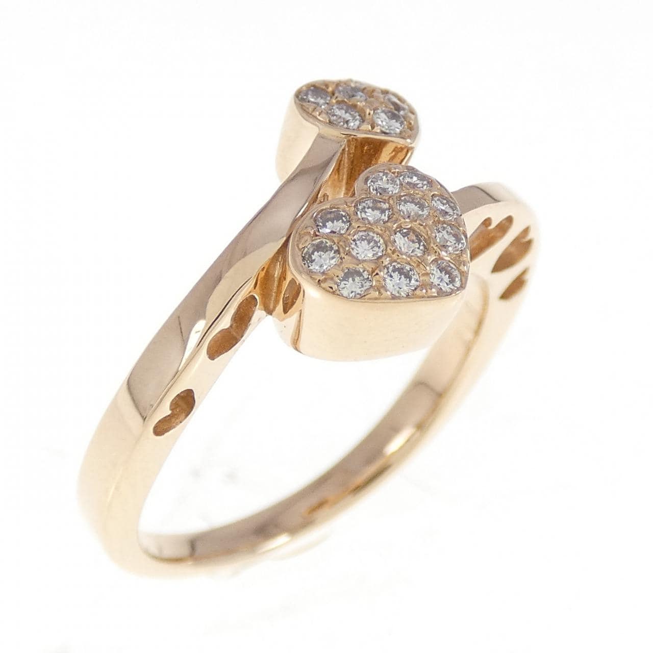 K18PG ハート ダイヤモンド リング 0.17CT