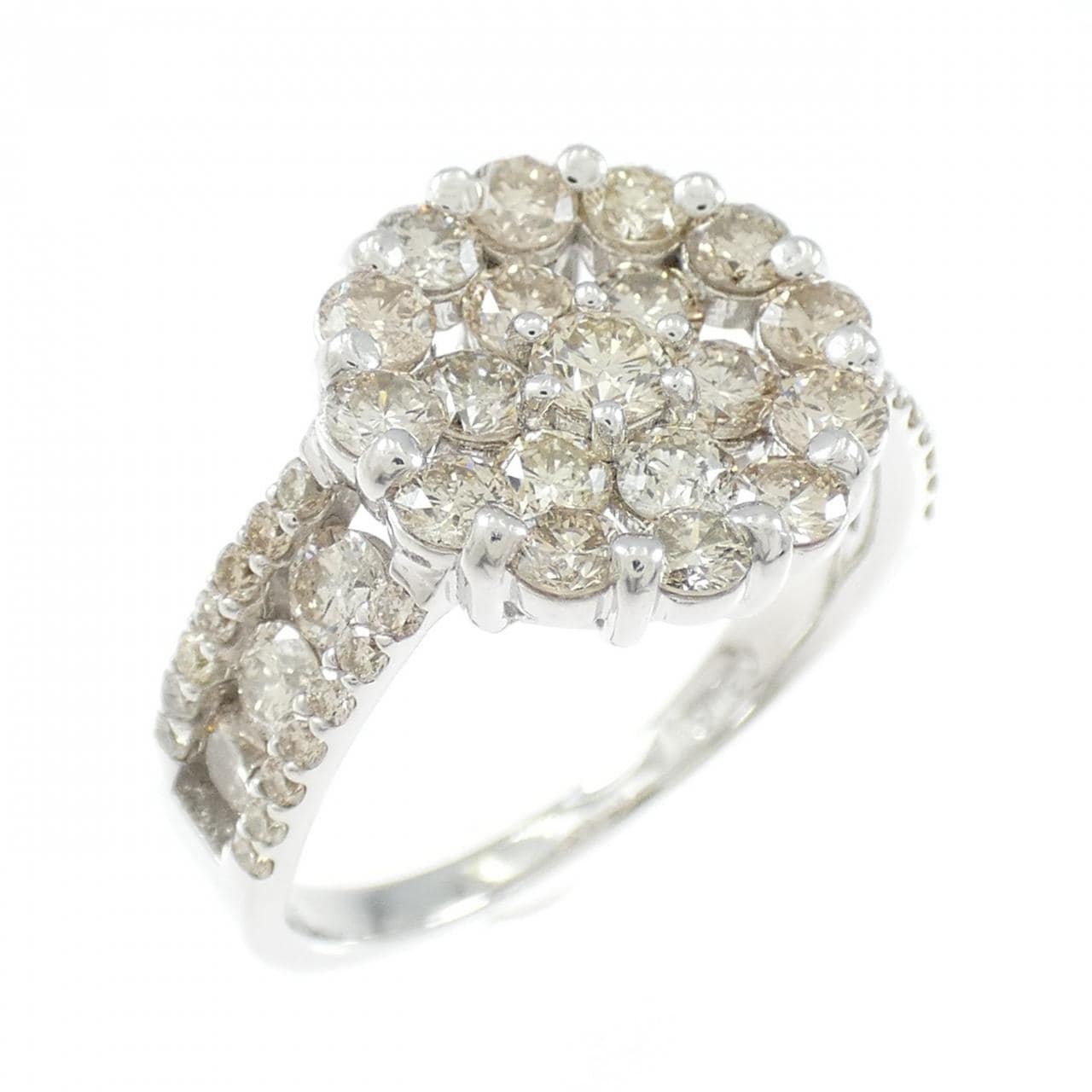 K18WG ダイヤモンド リング 2.00CT
