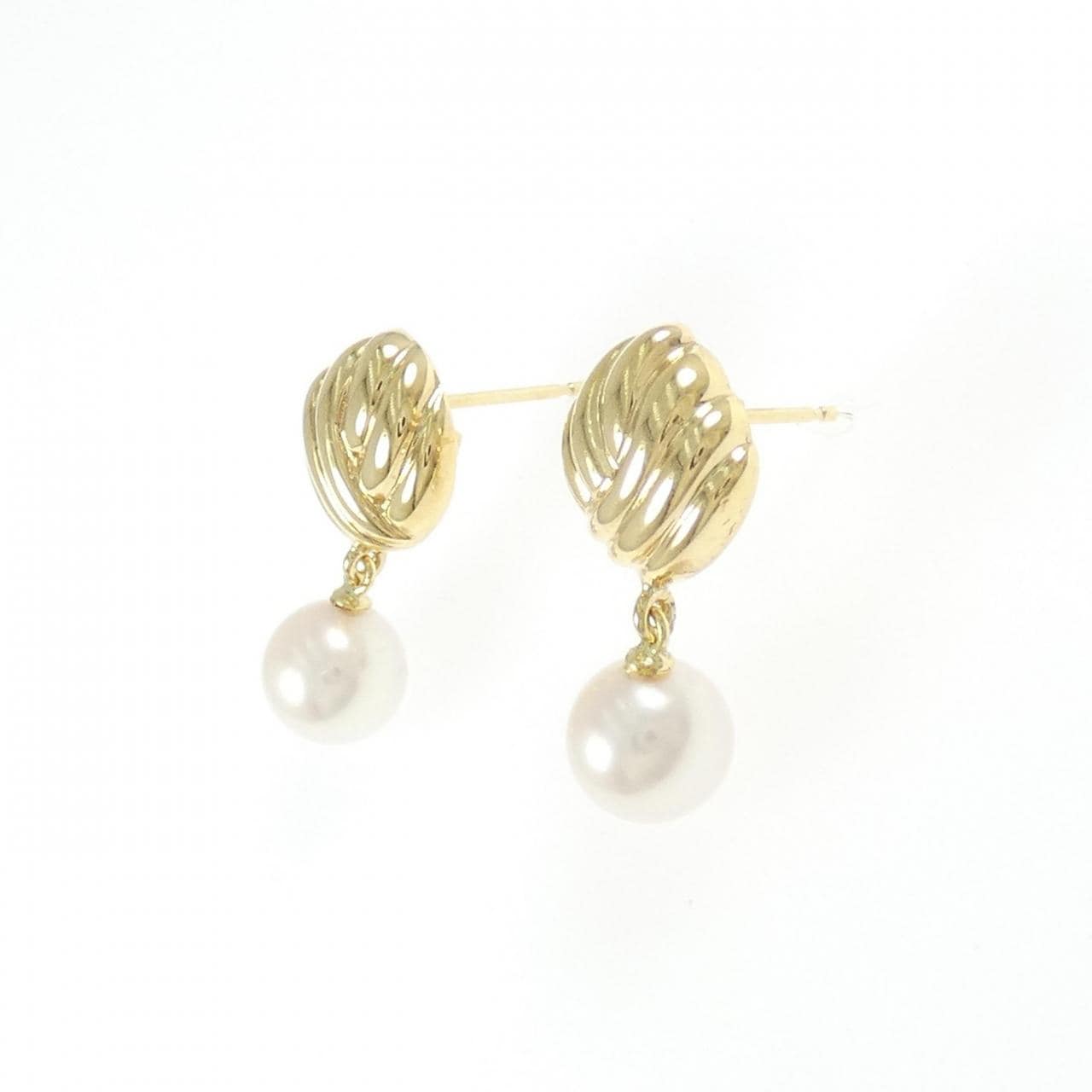 K18YG アコヤパール ピアス 6.7mm