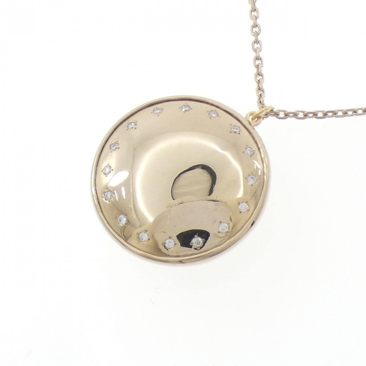 K18YG/PT900 ダイヤモンド ネックレス 0.14CT