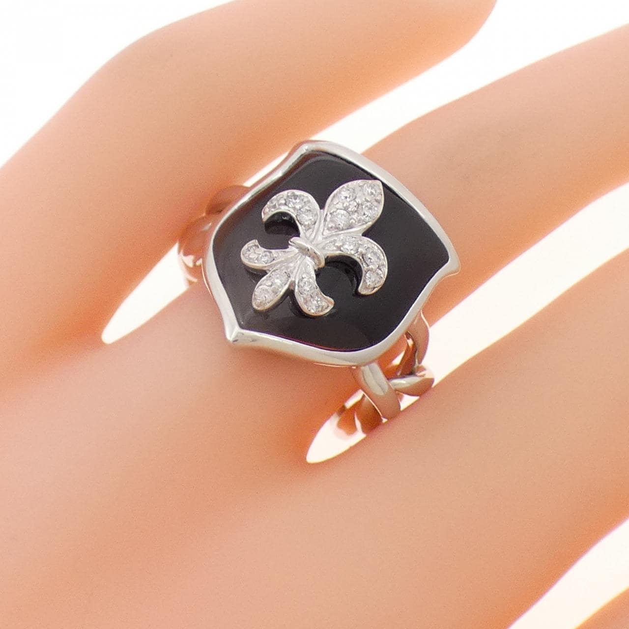 K18WG オニキス リング