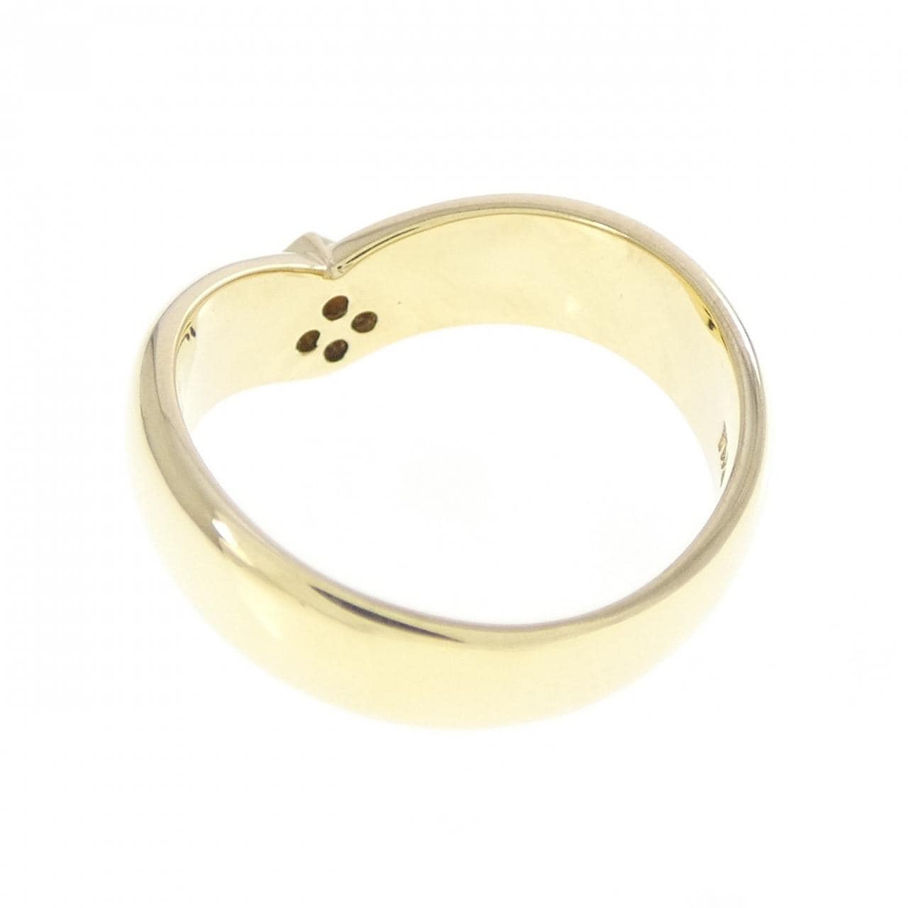 K18YG フラワー ダイヤモンド ピンキーリング 0.04CT