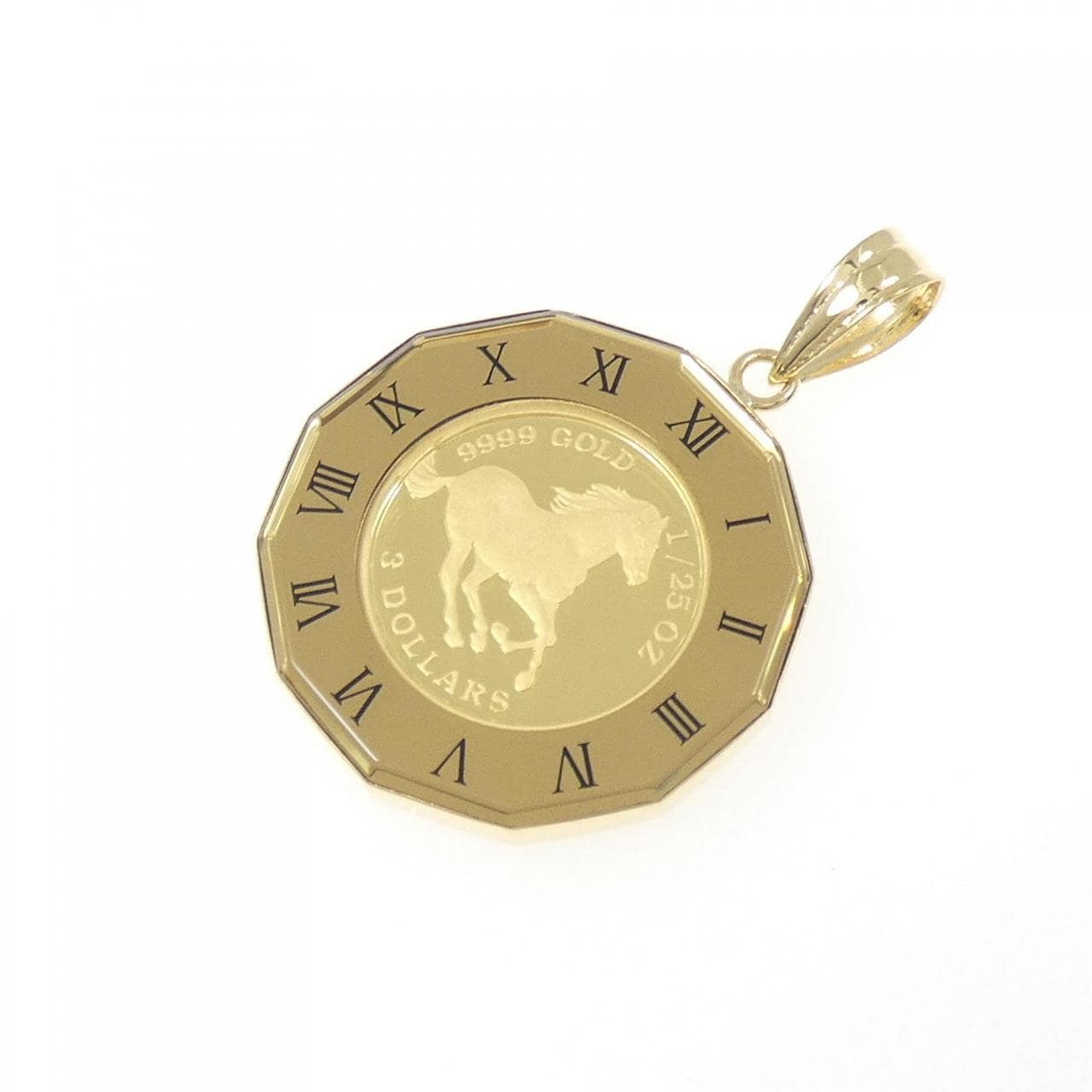 K18YG(枠) コイン ペンダント