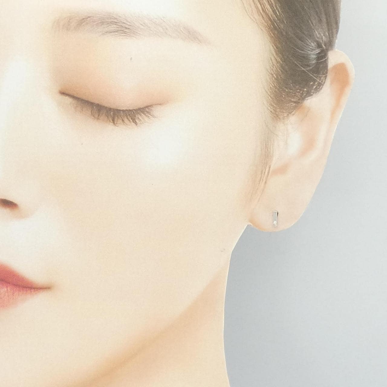 K18WG ダイヤモンド ピアス 0.02CT