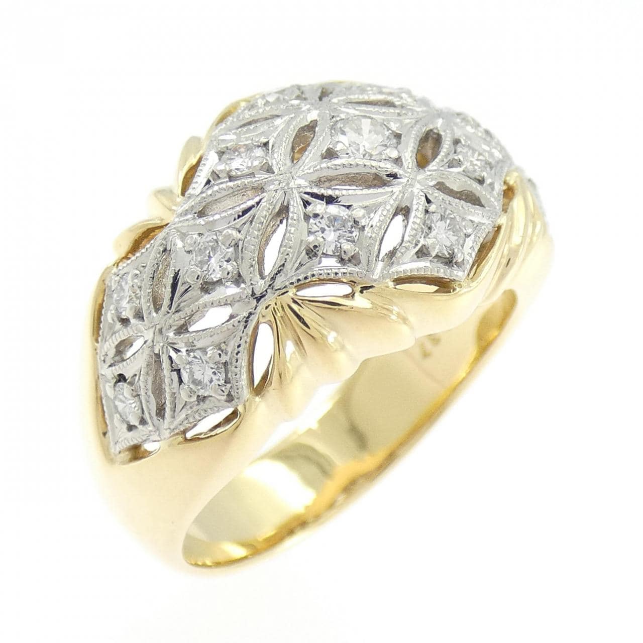 K18YG/PT900 ダイヤモンド リング 0.37CT