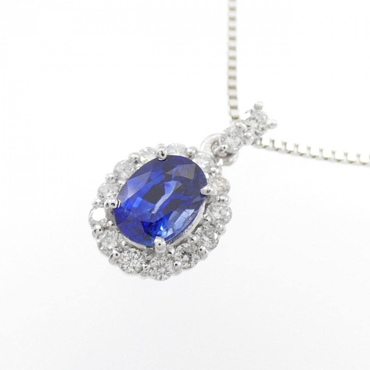 [BRAND NEW] PT Sapphire Necklace 0.45CT