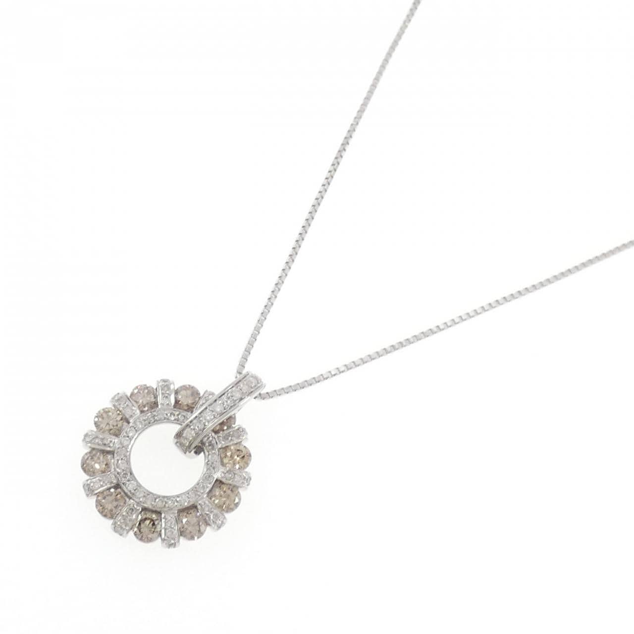 K18WG ダイヤモンド ネックレス 2.00CT