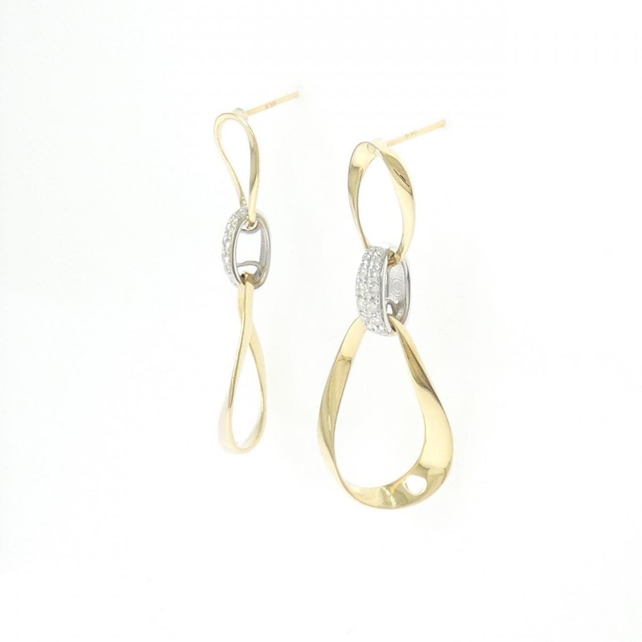 K18YG/K18WG ダイヤモンド ピアス 0.20CT