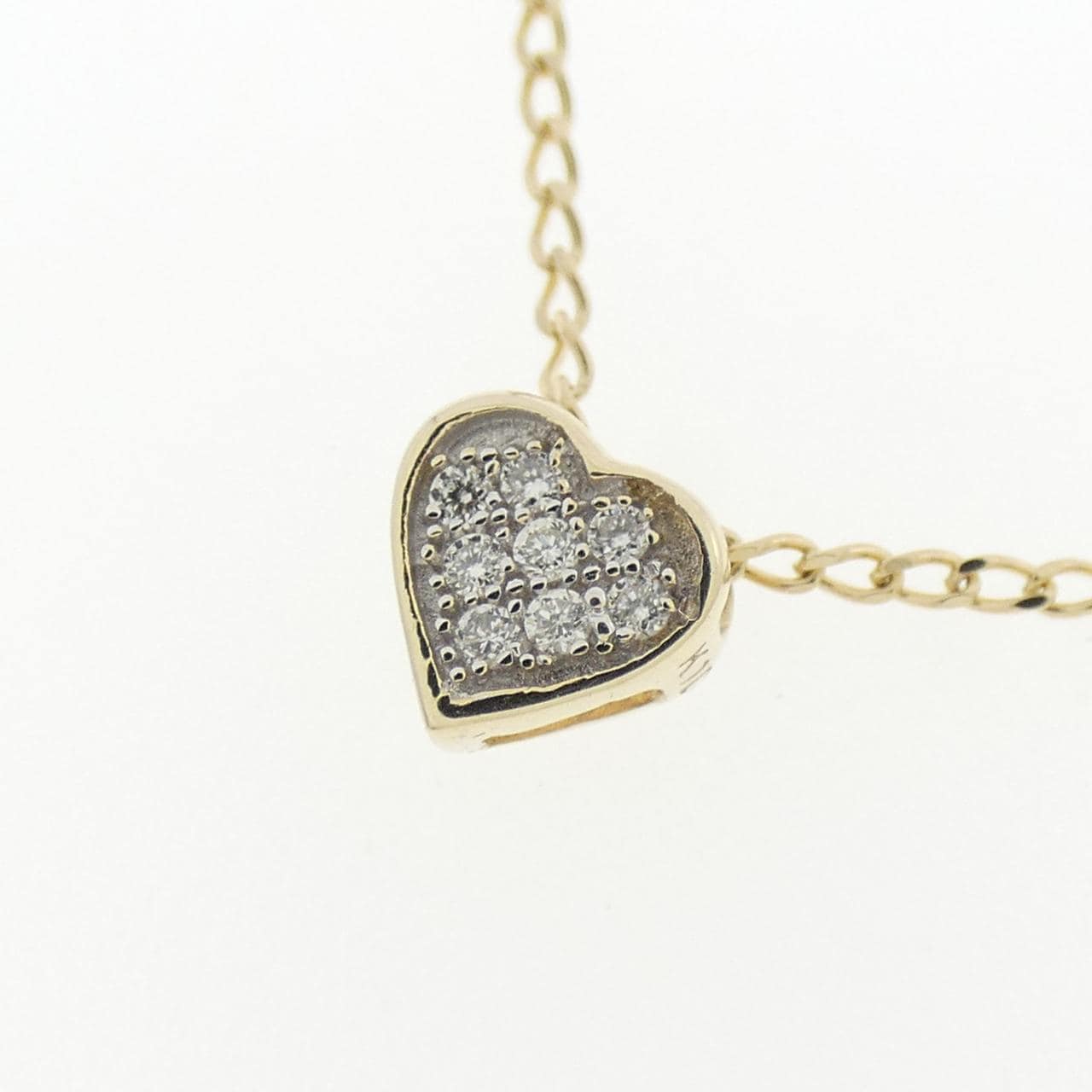 K10YG/K10WG ハート ダイヤモンド ネックレス