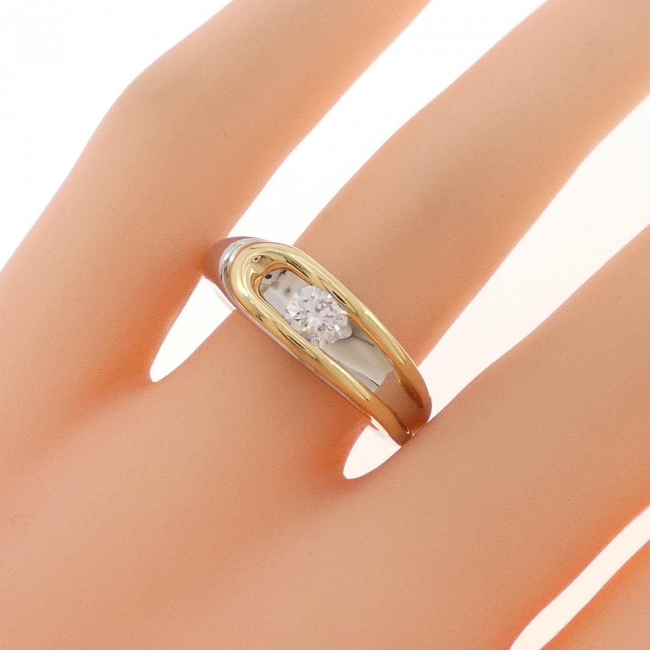 PT900/K18YG ダイヤモンド リング 0.322CT