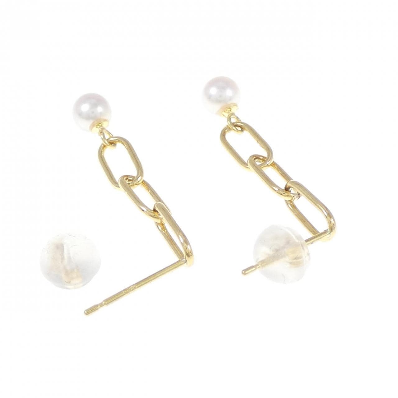 [BRAND NEW] K18YG Akoya pearl earrings 4mm