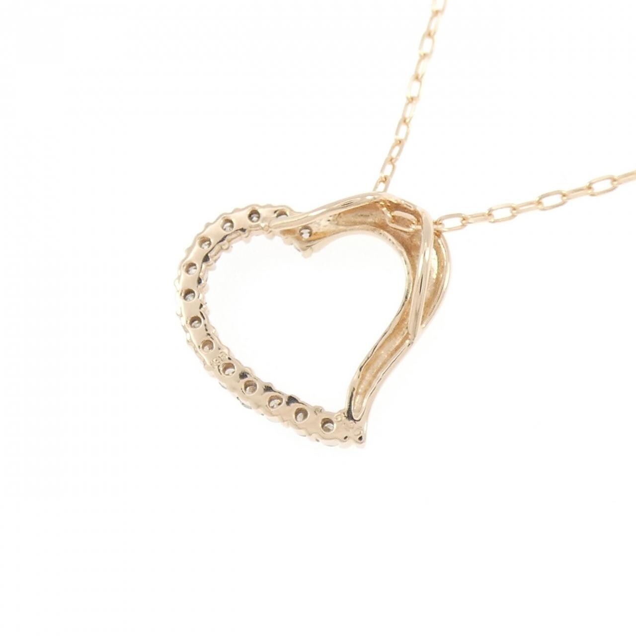 K18PG ハート ダイヤモンド ネックレス 0.20CT