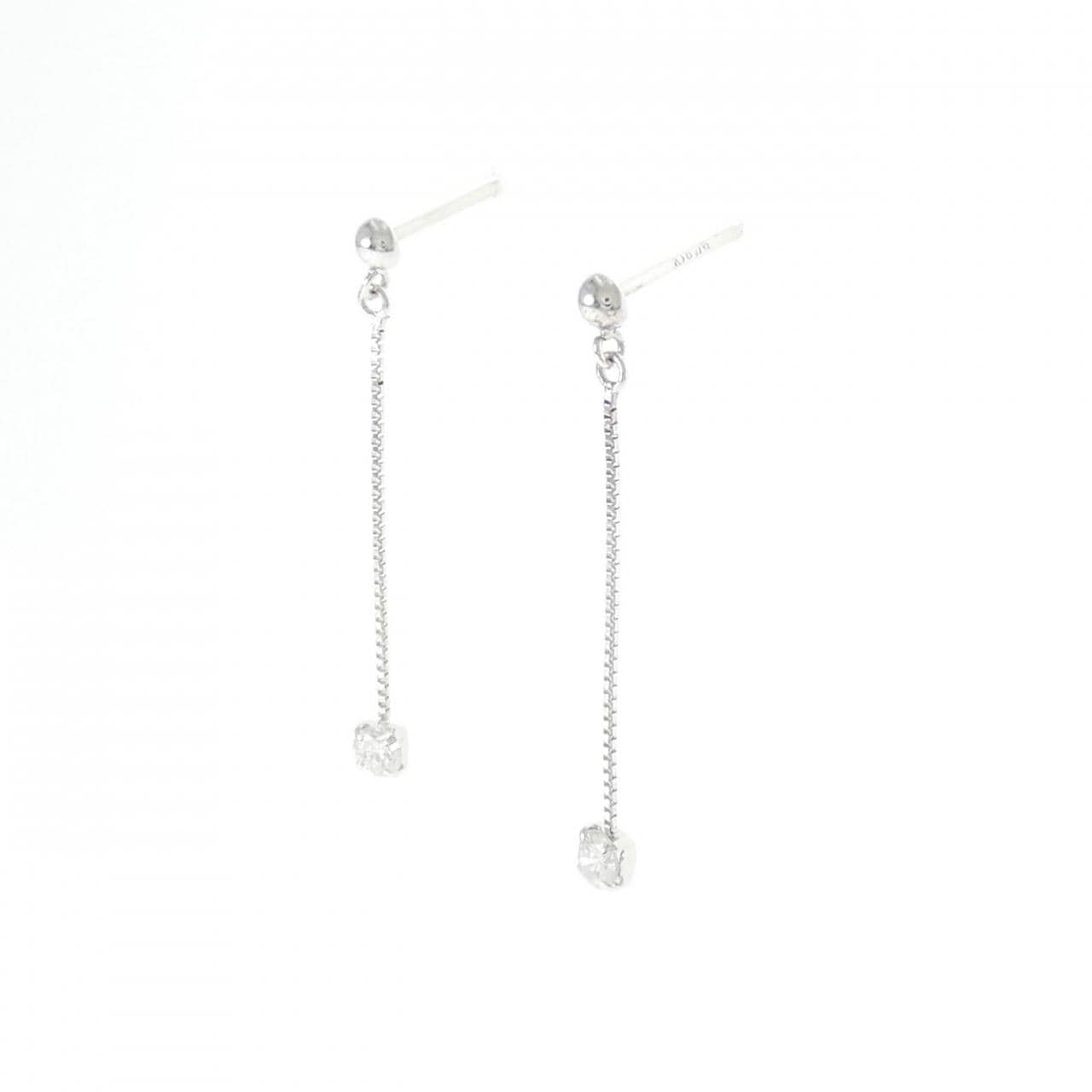 K18WG ダイヤモンド ピアス