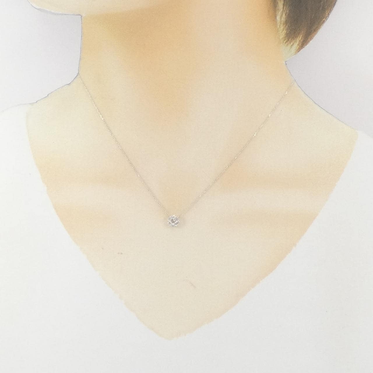 K18WG ダイヤモンド ネックレス 0.20CT