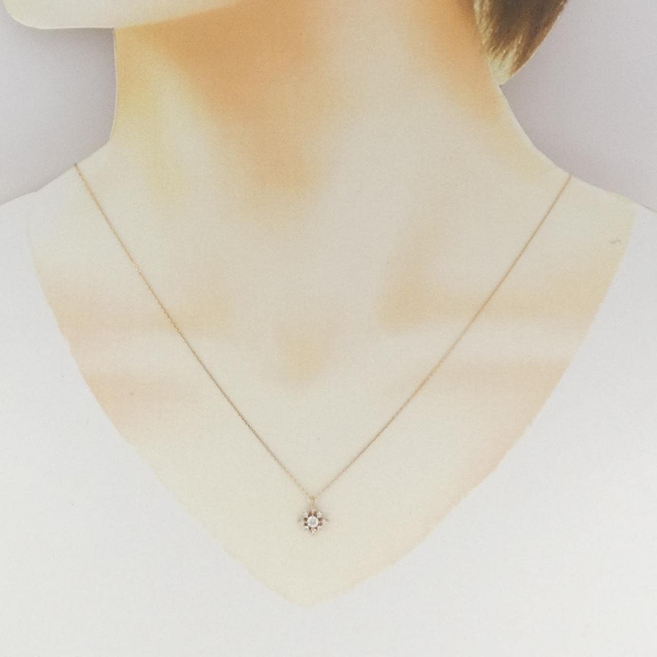 K18PG ダイヤモンド ネックレス 0.14CT