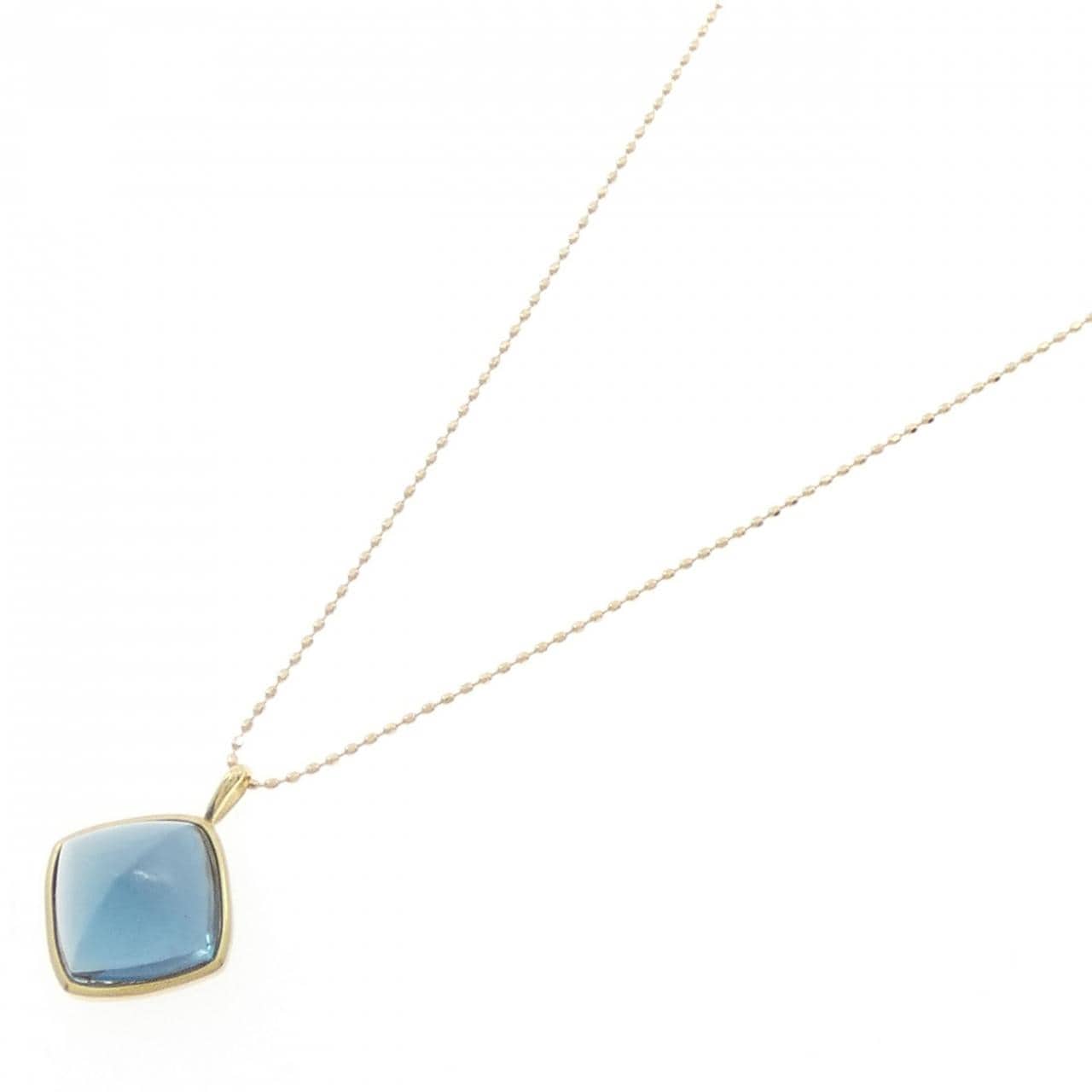 K18YG Blue Topaz Necklace 6.00CT