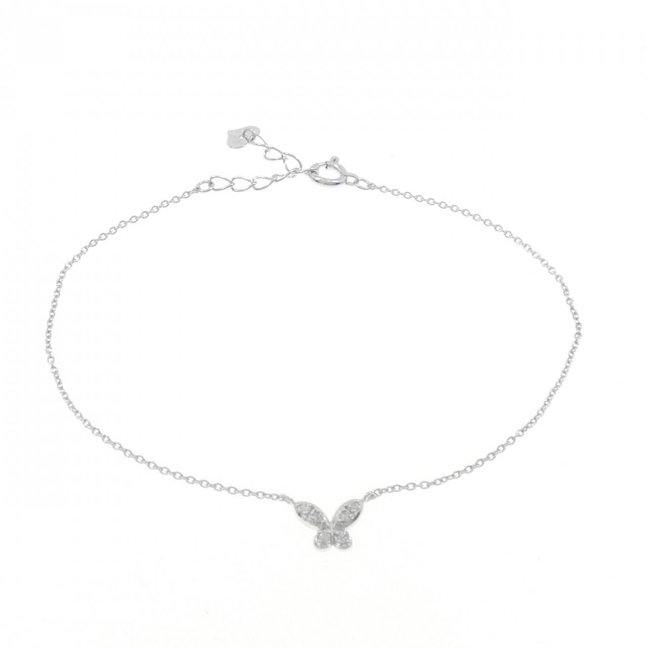 K18WG Butterfly Diamond Bracelet 0.05CT