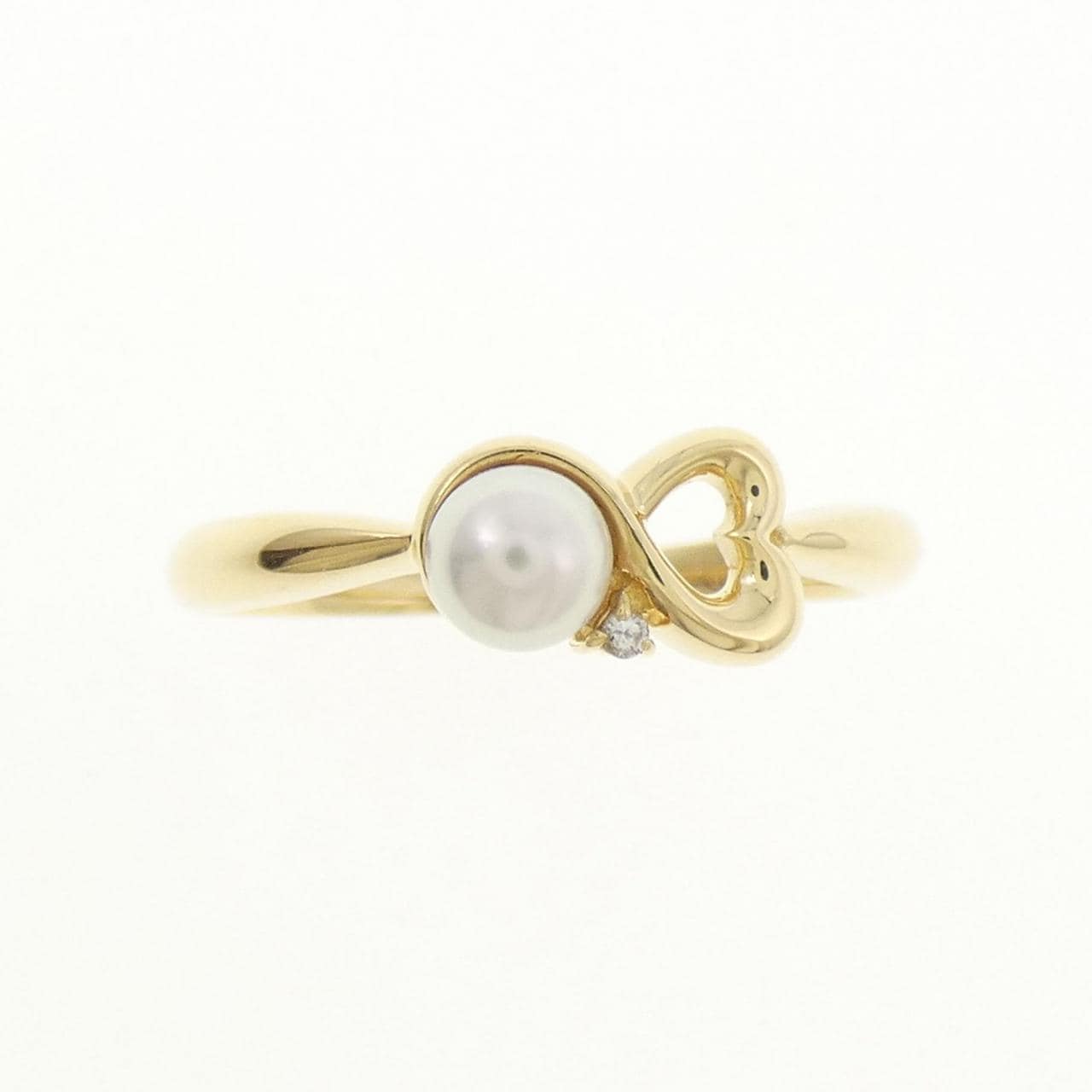 K18YG ハート アコヤパール リング 4.1mm