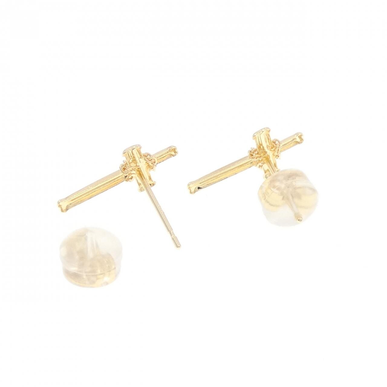 【新品】K18YG クロス ピアス