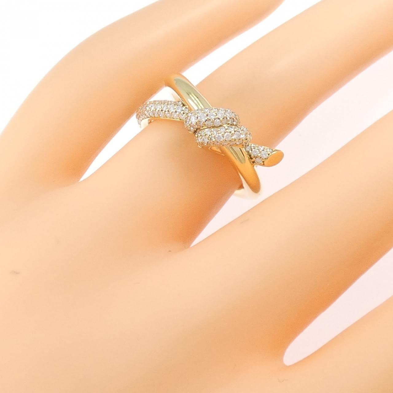 ティファニー ノット ダブル ロウ リング 0.31CT