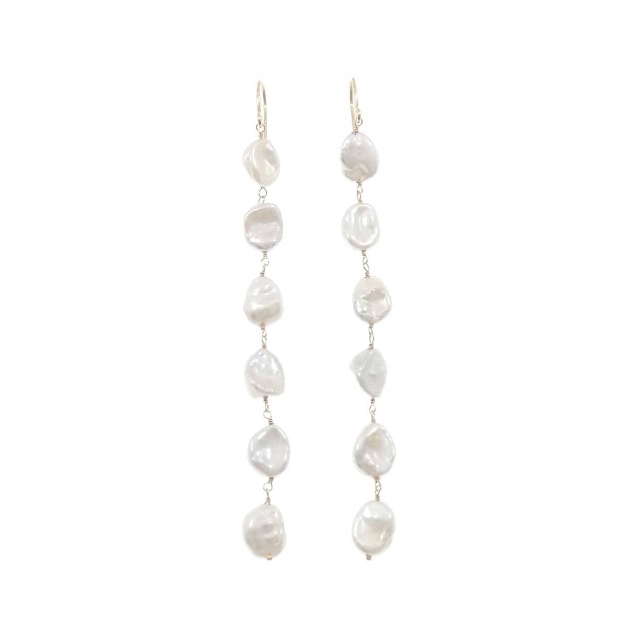 K18YG 淡水パール ピアス