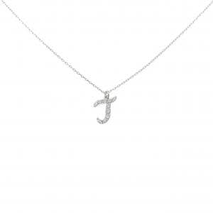 K18WG イニシャル ダイヤモンド ネックレス 0.07CT