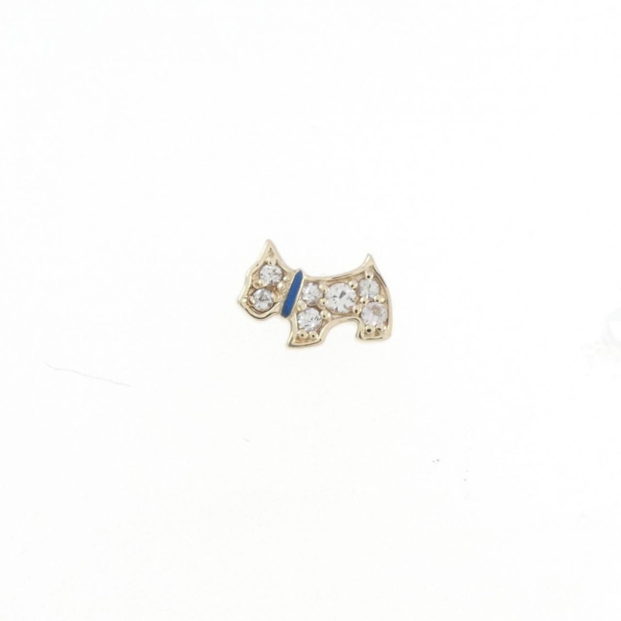 ポンテヴェキオ ドッグ ホワイトサファイヤ ピアス 0.04CT 片耳