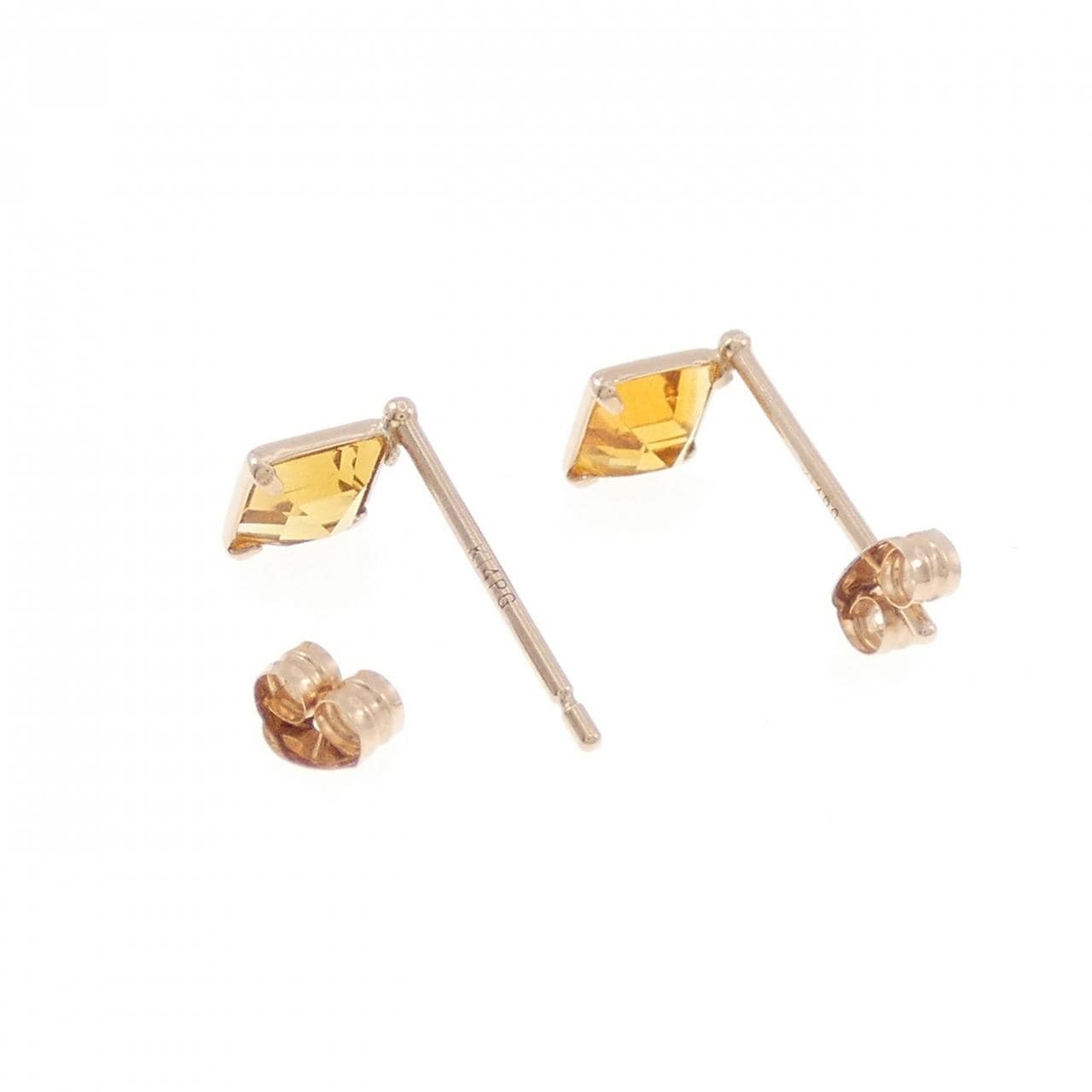 K14PG シトリン ピアス