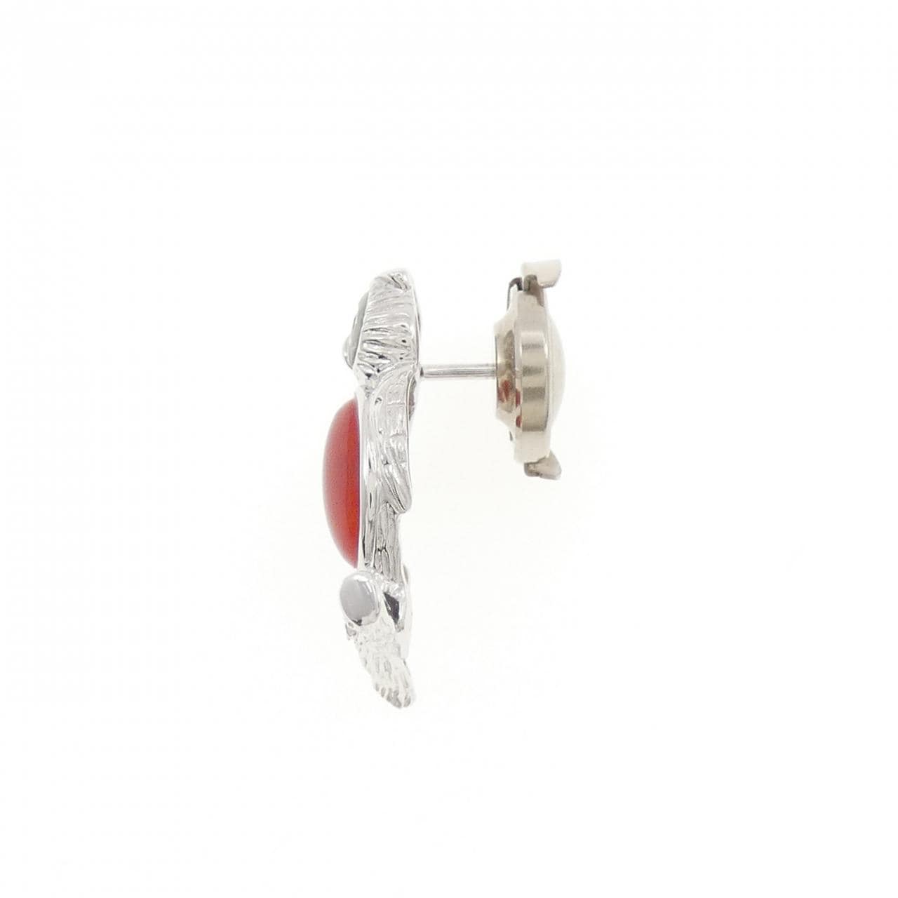 K18WG Owl Color Stone Brooch