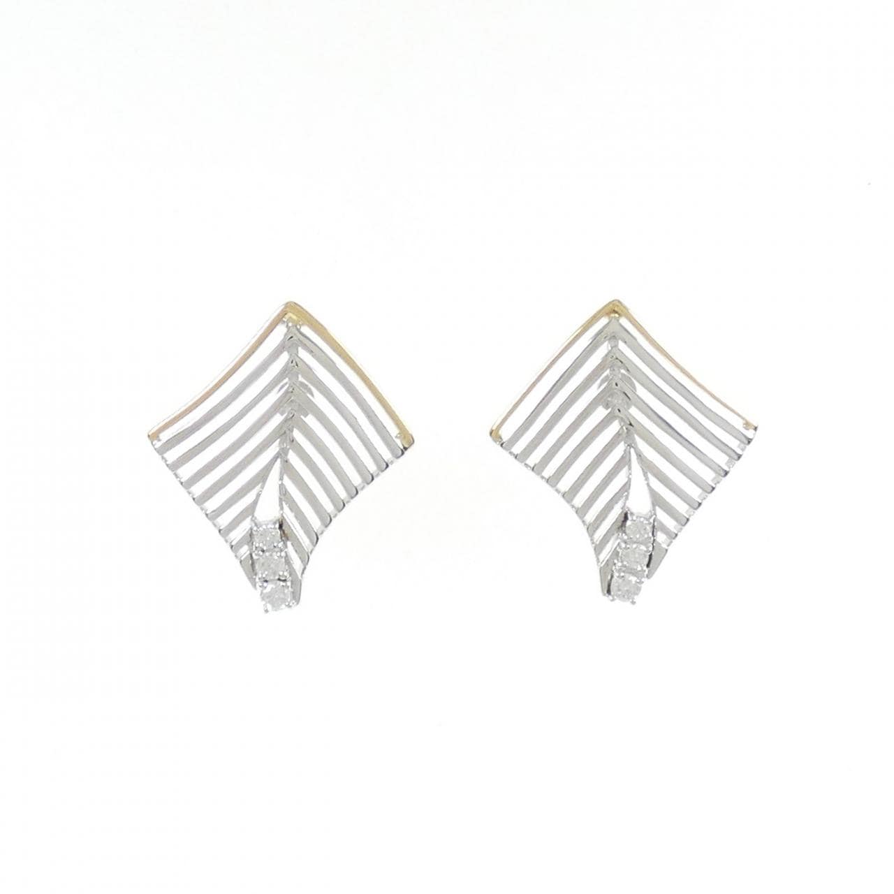 PT/750YG/K18WG Diamond Earrings 0.23CT