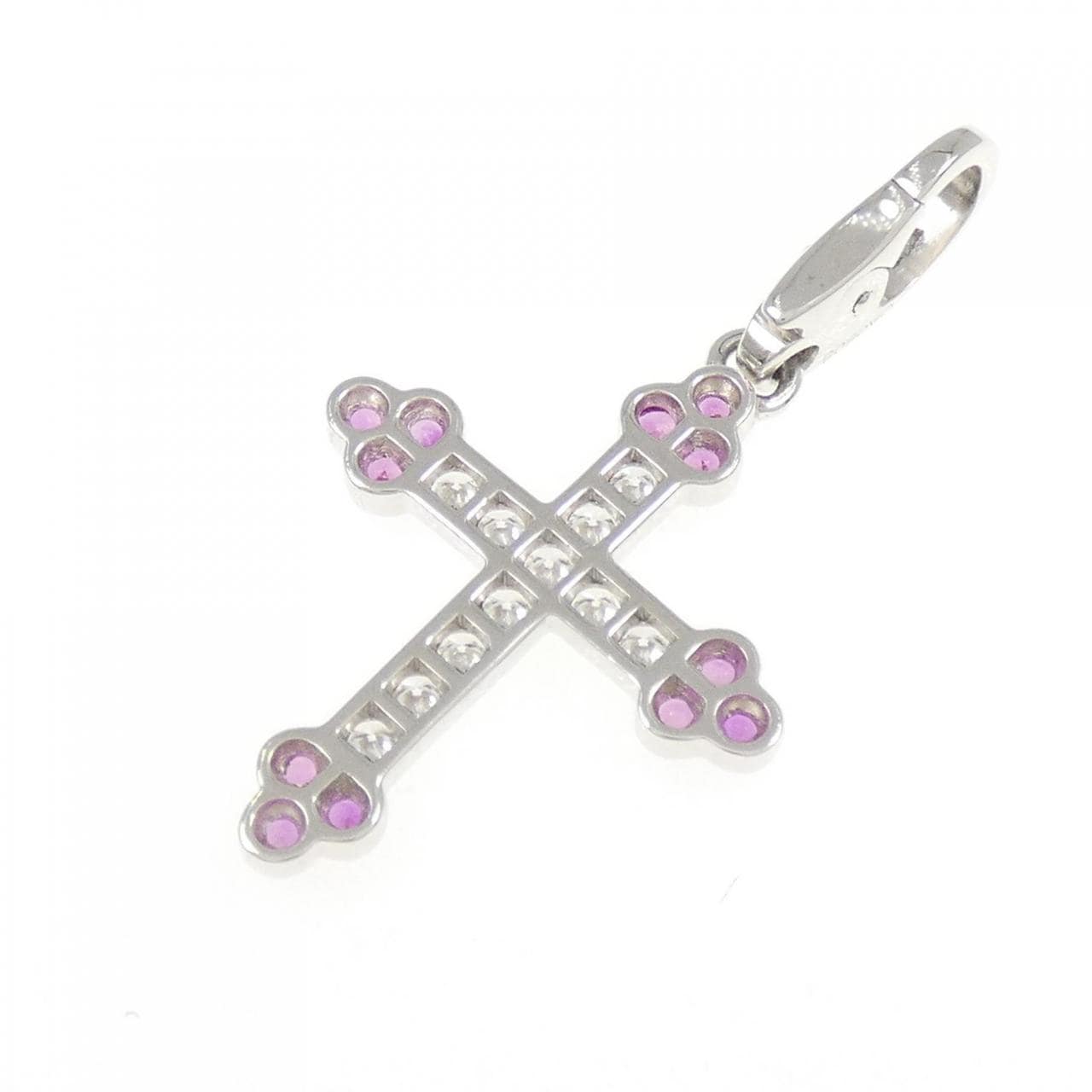 Cartier cross sapphire charm