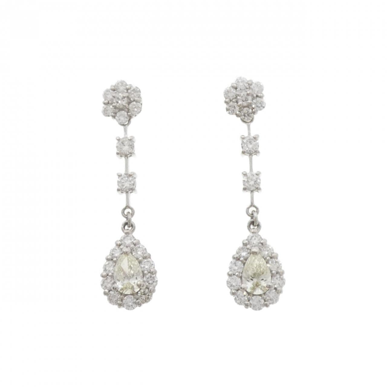 [新品] PT900 花形钻石耳环 0.80CT