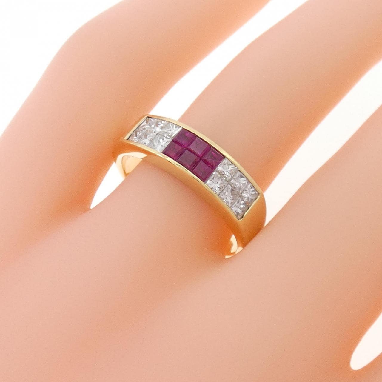 K18YG ルビー リング 0.70CT