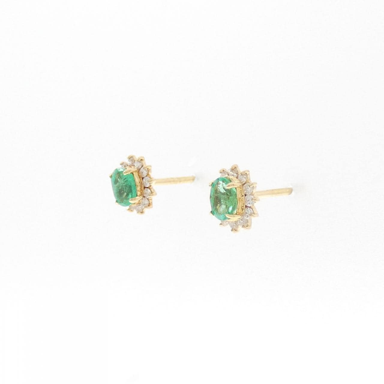 K18YG绿宝石耳钉