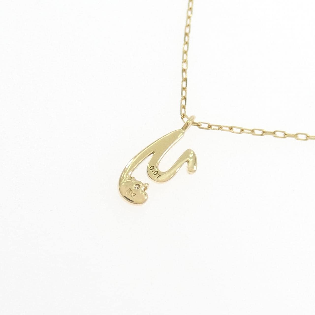 K18YG イニシャルY ダイヤモンド ネックレス 0.01CT