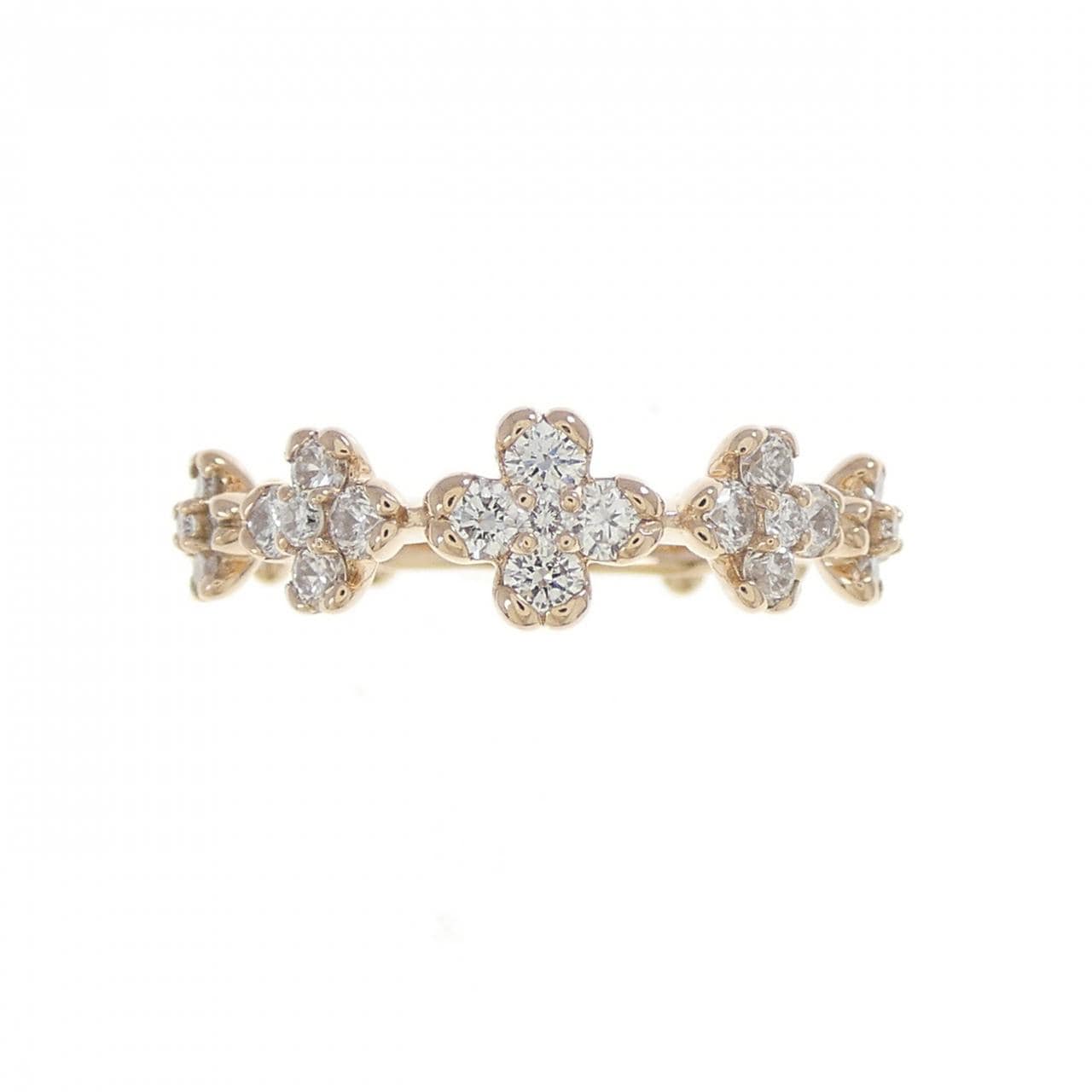 K18PG フラワー ダイヤモンド リング 0.48CT