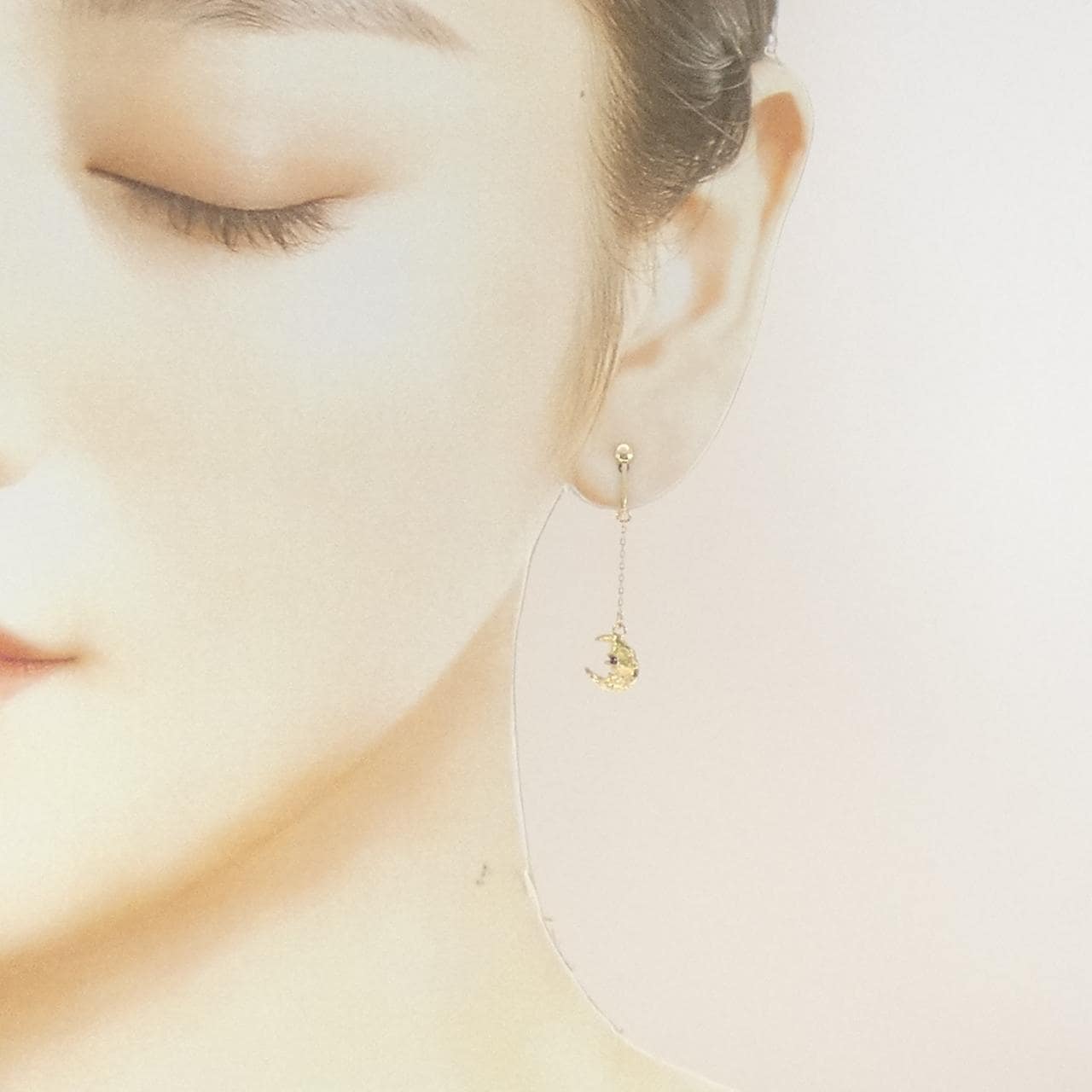 K10YG ムーン ルビー イヤリング