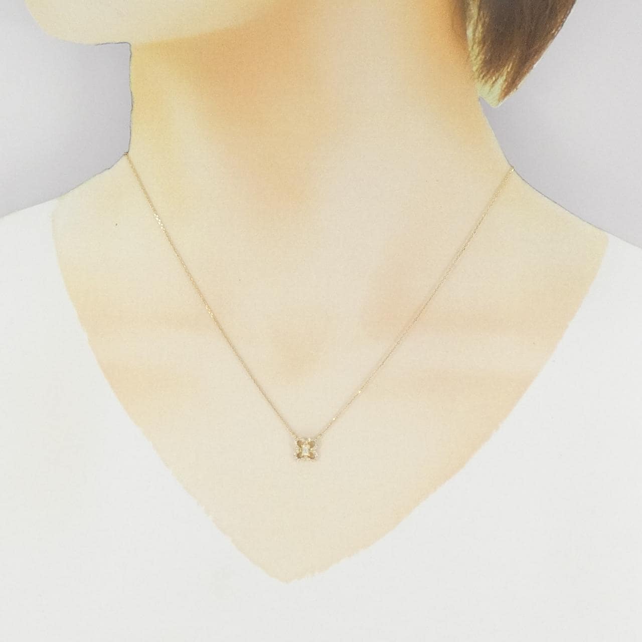 【新品】K18YG ダイヤモンド ネックレス 0.15CT
