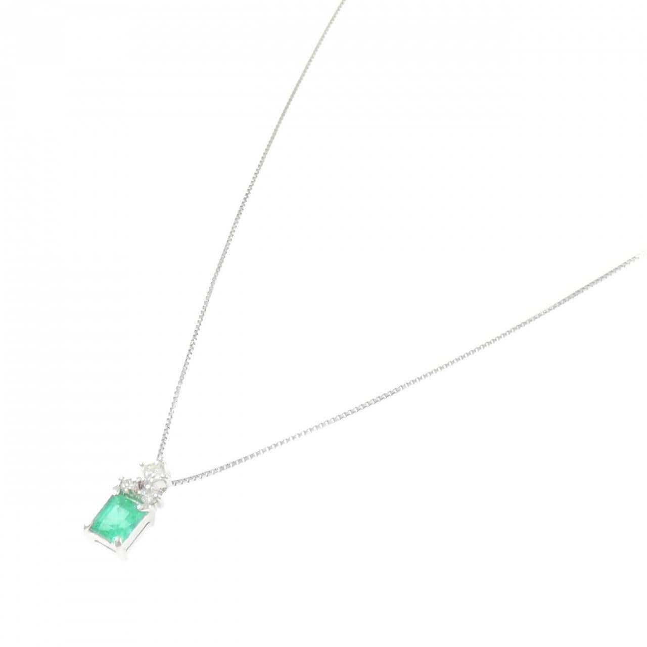 PT900/PT850 エメラルド ネックレス 0.35CT