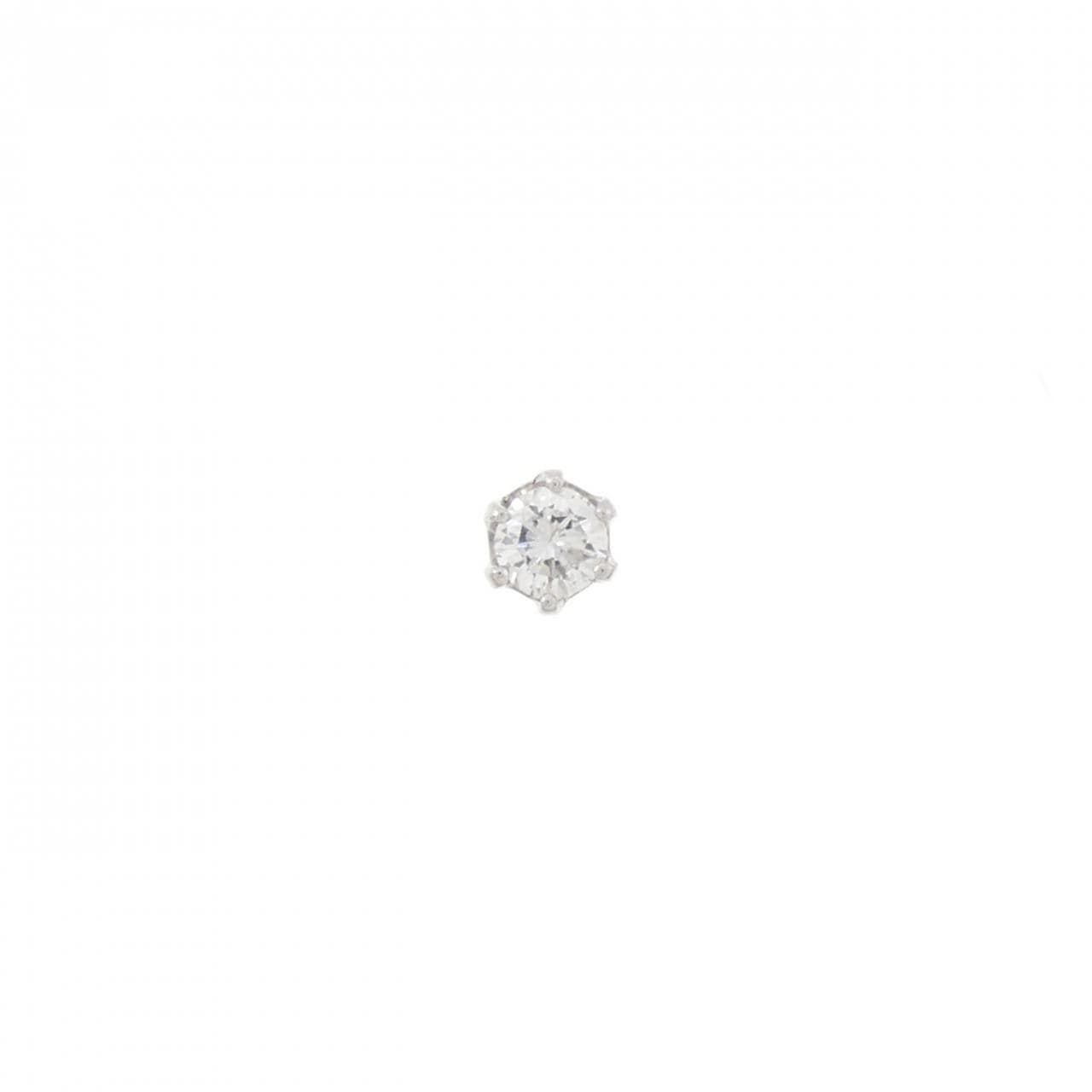 PT900 ソリティア ダイヤモンド ピアス 0.20CT 片耳