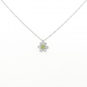 PT900/PT850 フラワー デマントイドガーネット ネックレス 0.18CT