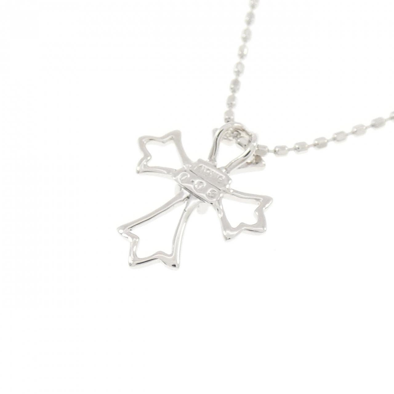K18WG クロス ダイヤモンド ネックレス 0.05CT